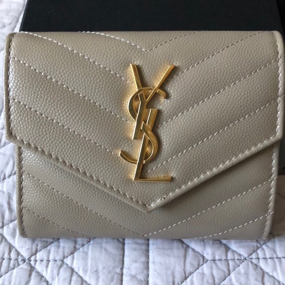 Yves Saint Laurent Handbags - SOLD! NWT YVES Saint Laurent Monogram Wallet in Grey